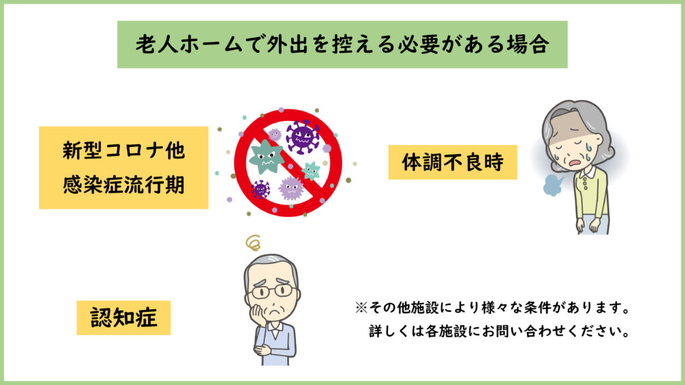 老人ホームで外出を控える必要がある場合