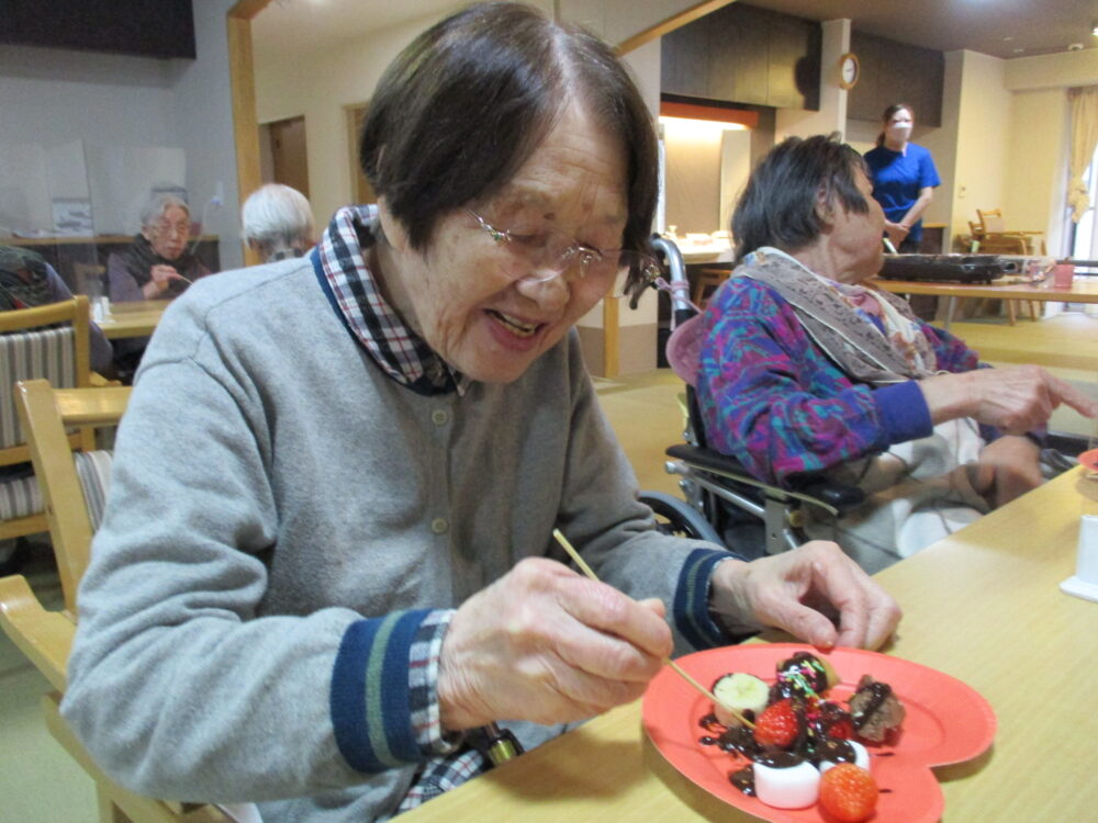 静岡市葵区老人ホーム_チョコレートフォンデュ