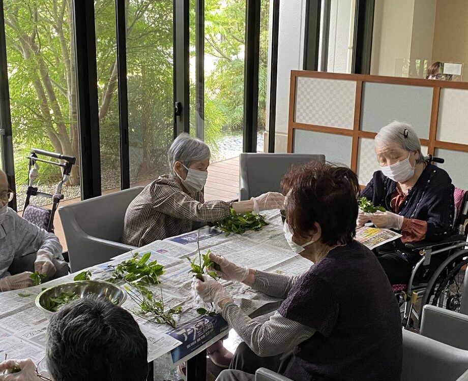 静岡市葵区有料老人ホーム_新茶の芽の天麩羅レク