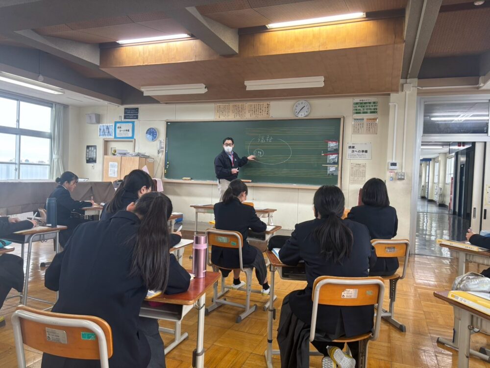 静岡市清水区老人ホーム_清水袖師中学校にお招きいただきました