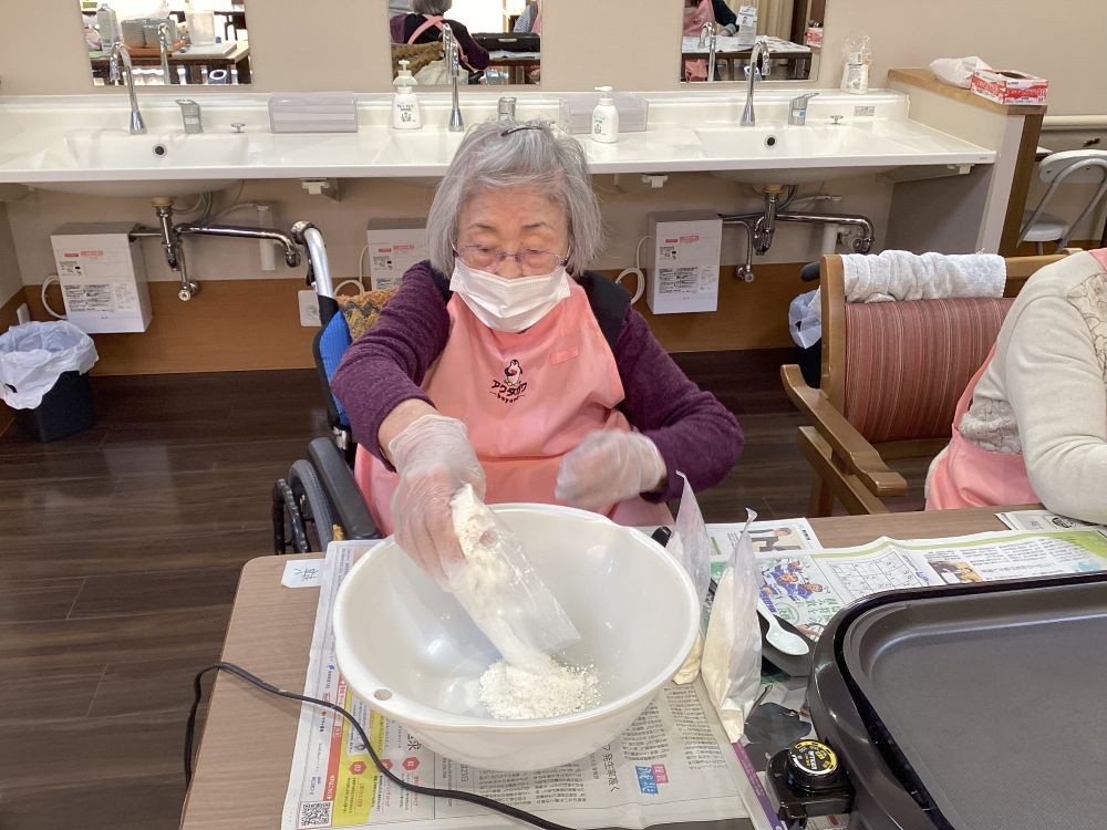 静岡市清水区老人ホーム_生活リハビリクラブ押切料理クラブ抹茶のパンケーキ