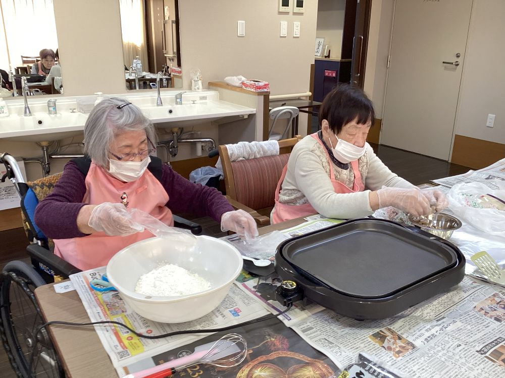 静岡市清水区老人ホーム_生活リハビリクラブ押切料理クラブ抹茶のパンケーキ