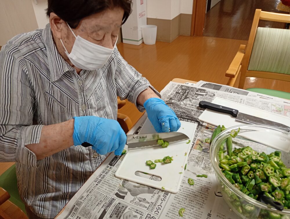 藤枝市老人ホーム_夏野菜の「収穫・調理・消費」